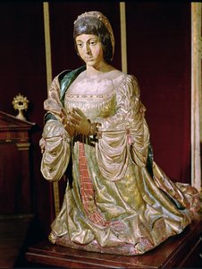 Isabella de Castela (1451-1504) em oração, 1520-22 (madeira policromada)